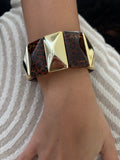 Savana– Bracelet Doré Marron et Léopard