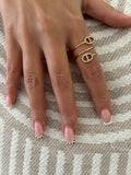 Bague doublée dorée - acier inoxydable